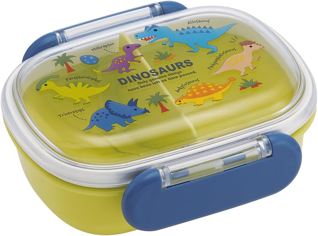 Skater QAF1AG-A Children's Bento Box, Small Size, 1 Tier, 270ml, Fluffy Dome, Dinosaur Picture Book, Antibacterial Treatment, For Kids, Made in Japan