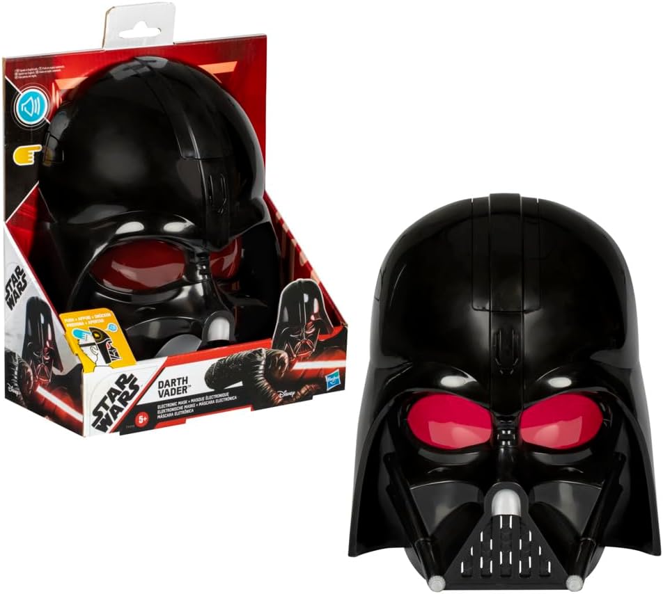 STAR WARS Darth Vader - Máscara electrónica con frases y efectos de sonido, disfraz para niños, juguetes para niños y niñas de 5 años (exclusivo de Amazon)