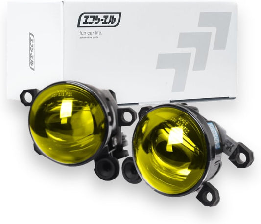 fcl. Fog Lamp, Aftermarket, LED, Yellow Lens, Fog Light Unit, Type D, L1B, Genuine LED, Left and Right 2 Pieces, Compatible with Vehicle Inspections, Genuine Replacement, Nissan