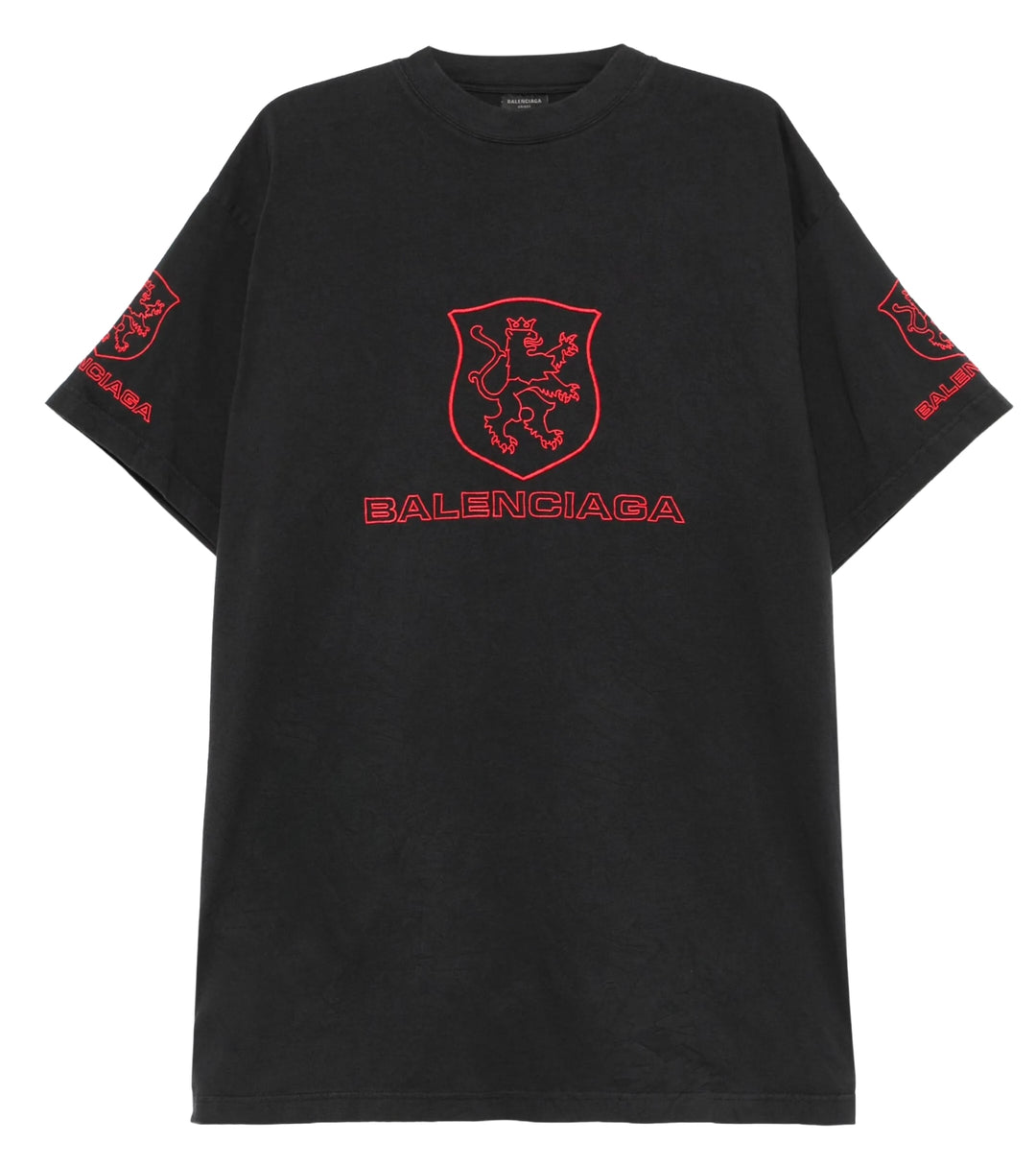 BALENCIAGA 'LION CLUB' BLACK TEE