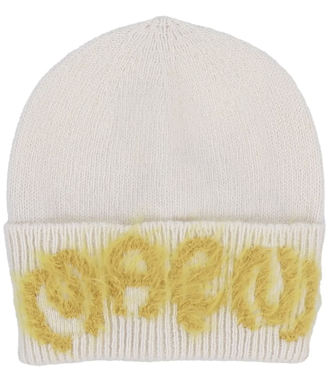MARNI 'STONE WHITE' LOGO WOOL BEANIE