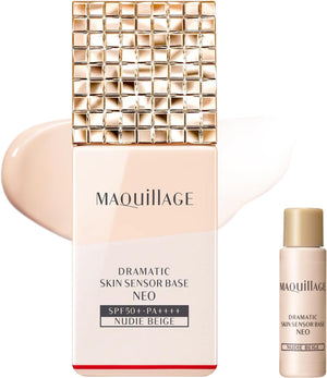 MAQUILLAGE Dramatic Skin Sensor Base NEO Nudey Beige (Increased Set) 25mL+8mL Increased SPF50+ PA++++ | Makeup Primer | Liquid | Fragrance-Free | Online Exclusive Makeup Hold, Shine Control, UV Cut