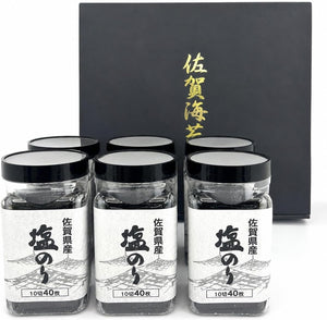 Sesame Oil Scented Saga Norweed, Salt Glue, Tabletop Bottle, Set of 6, Produced in Ariaki Sea, Domestic, 10 Pieces, 40 Sheets x 6, Premium Gift Box, Snacks, Rice Companion, Year's Day Festivals