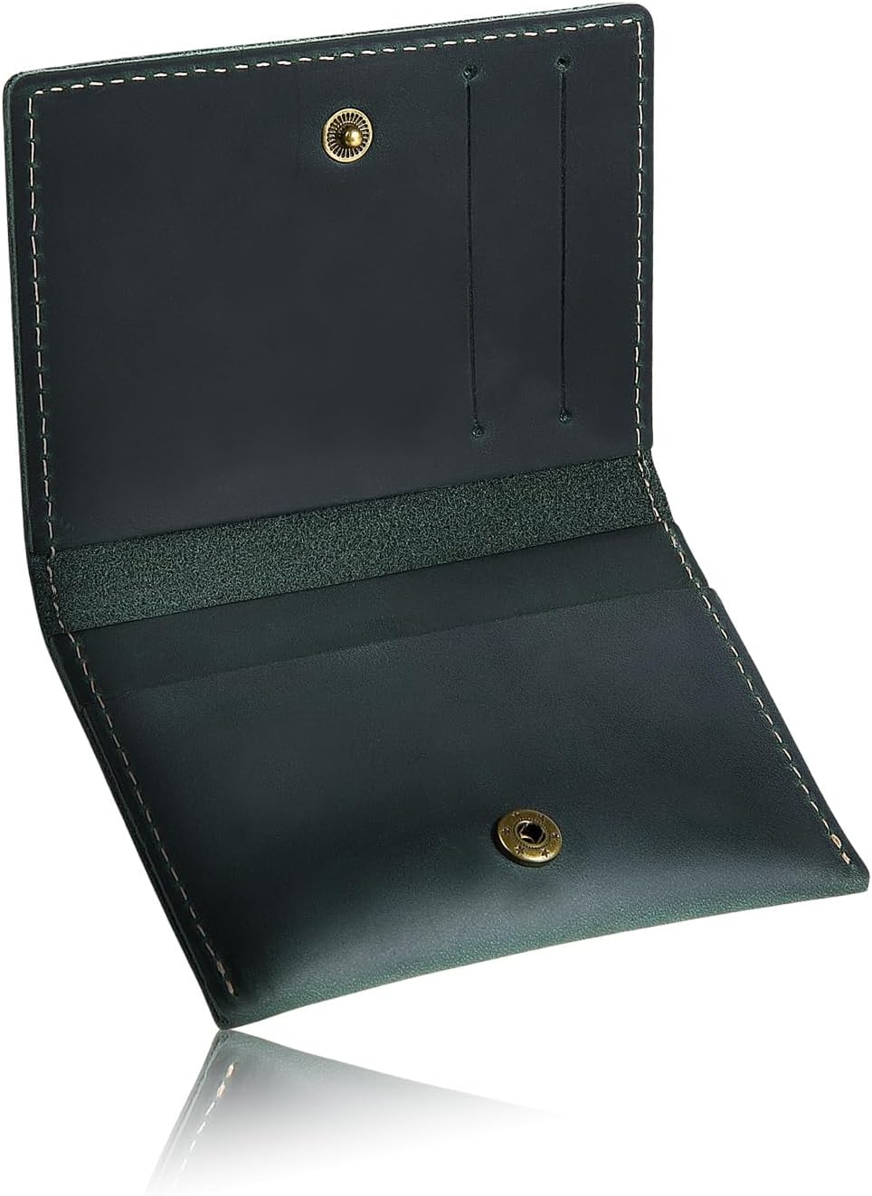 Kameto Bag Manufacturing Men's Credit Card Case, Genuine Leather, Card Slot, Thin, green