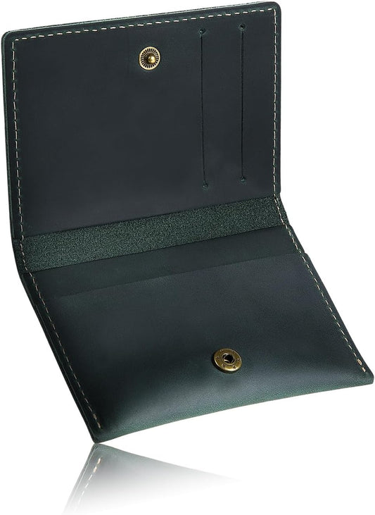 Kameto Bag Manufacturing Men's Credit Card Case, Genuine Leather, Card Slot, Thin, green