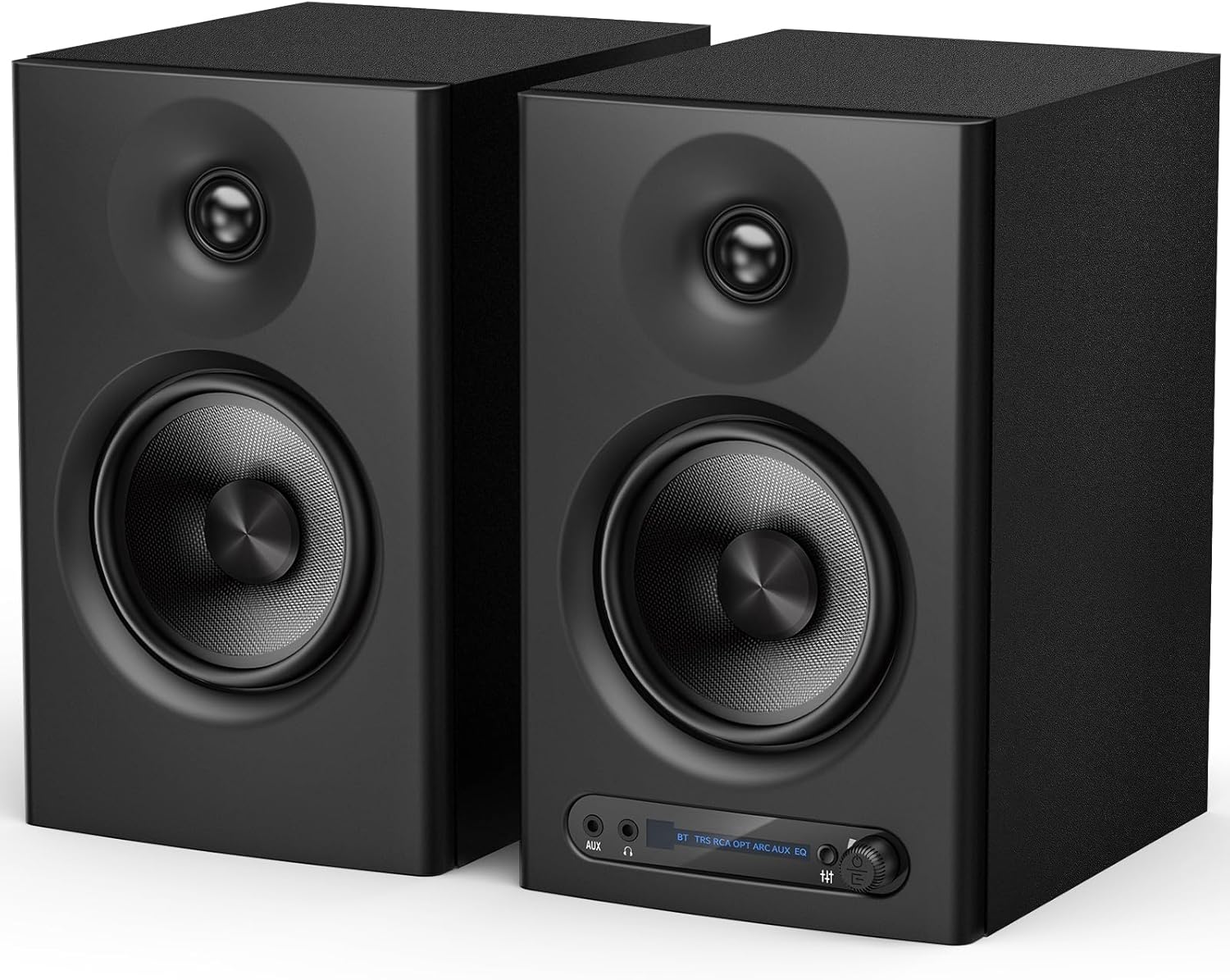 YOPIN Monitor Speaker Bluetooth 5.4 Switchable Between Three Modes (Monitor, Music, Theater) 4-Inch Mid-Bass Speaker 45Hz-20kHz Wide Frequency Range 60W Speaker Bluetooth Fiber Optic/TRS/HDMI/RCA/AUX