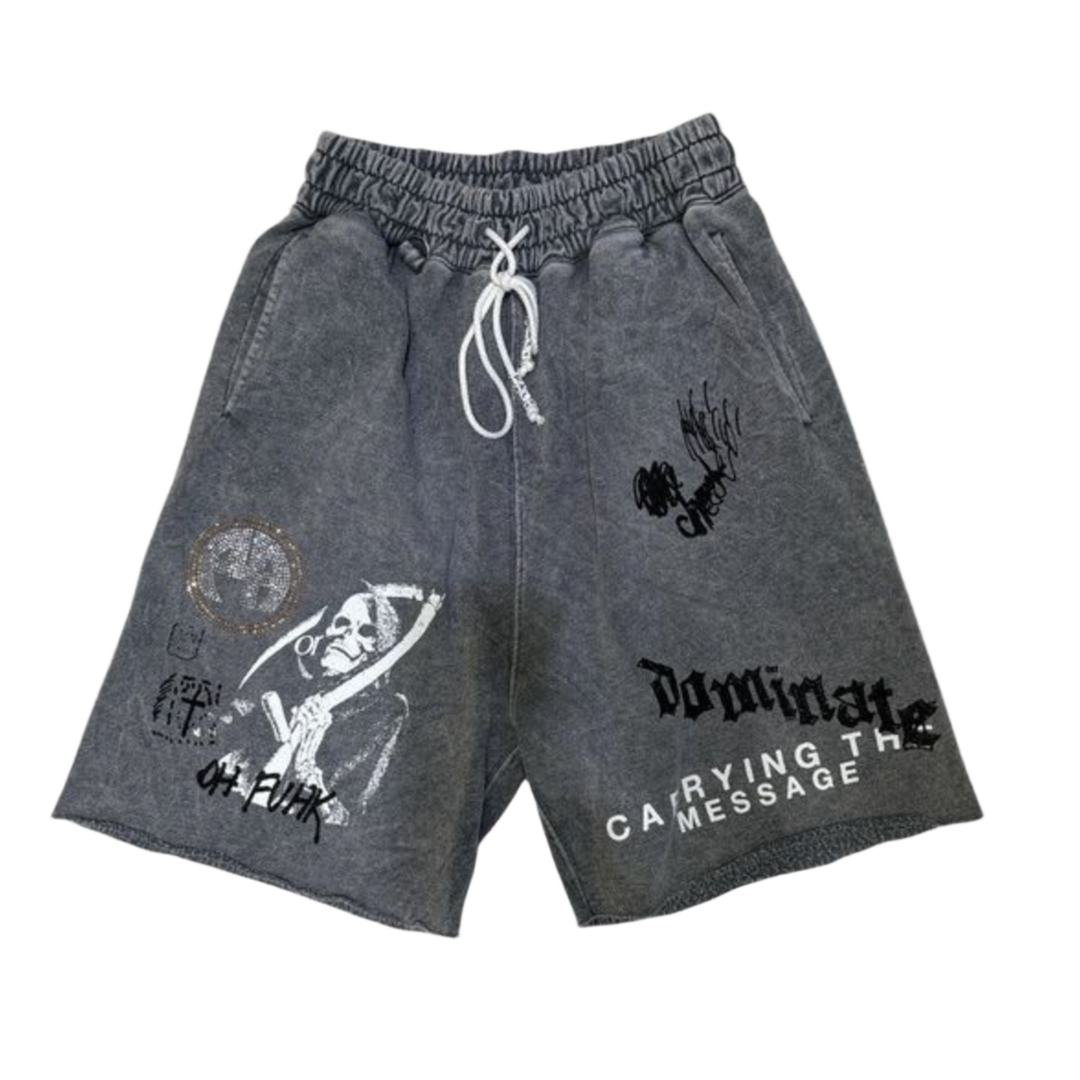 PALY 'CARRYING THE MESSAGE' DARK GREY SWEAT SHORTS