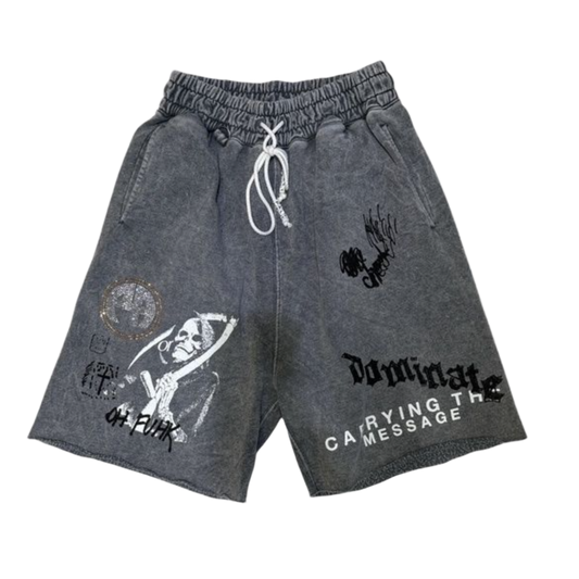 PALY 'CARRYING THE MESSAGE' DARK GREY SWEAT SHORTS