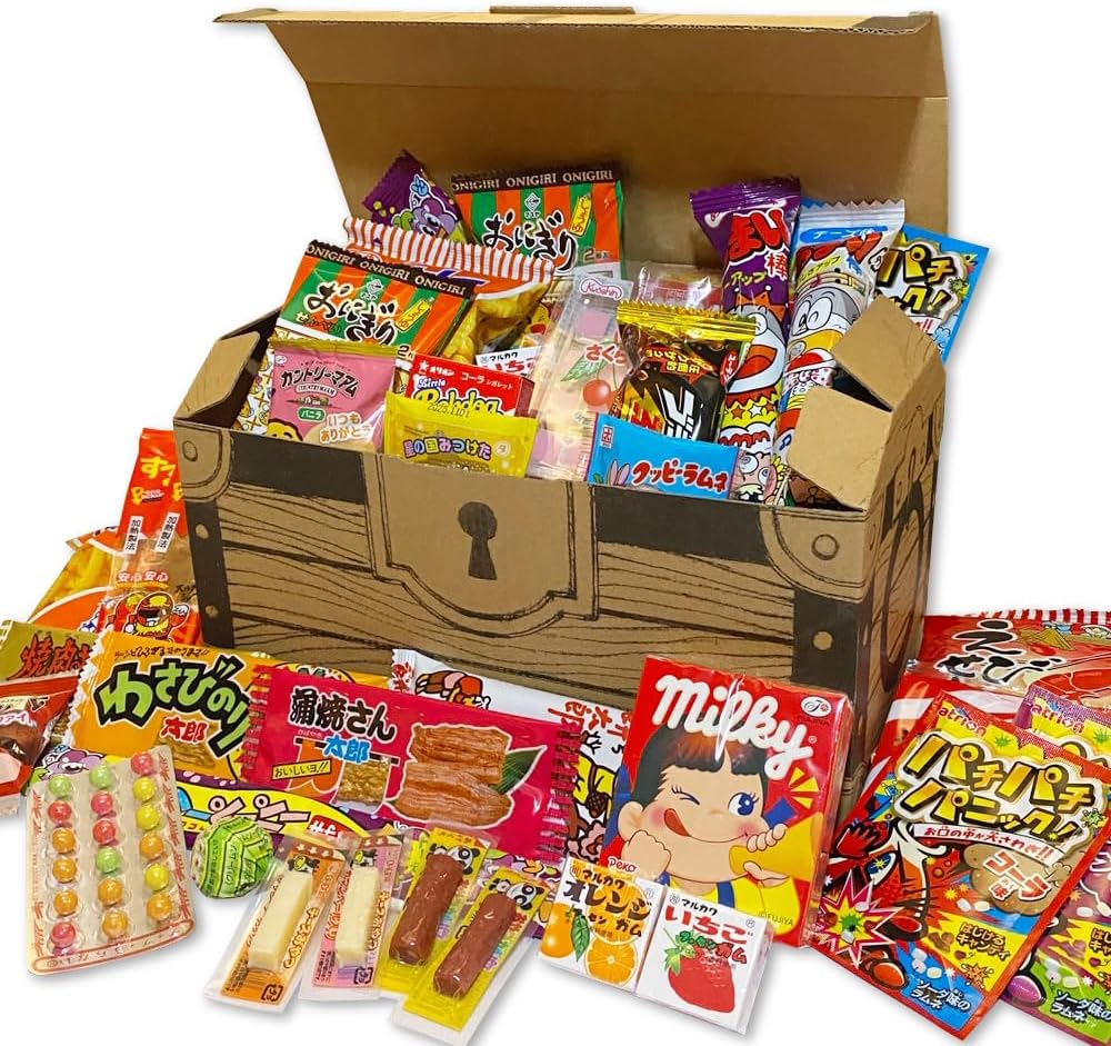 Japanese Snacks Assorted, 40-Piece Set, Treasure Box, Present, Present, Candy