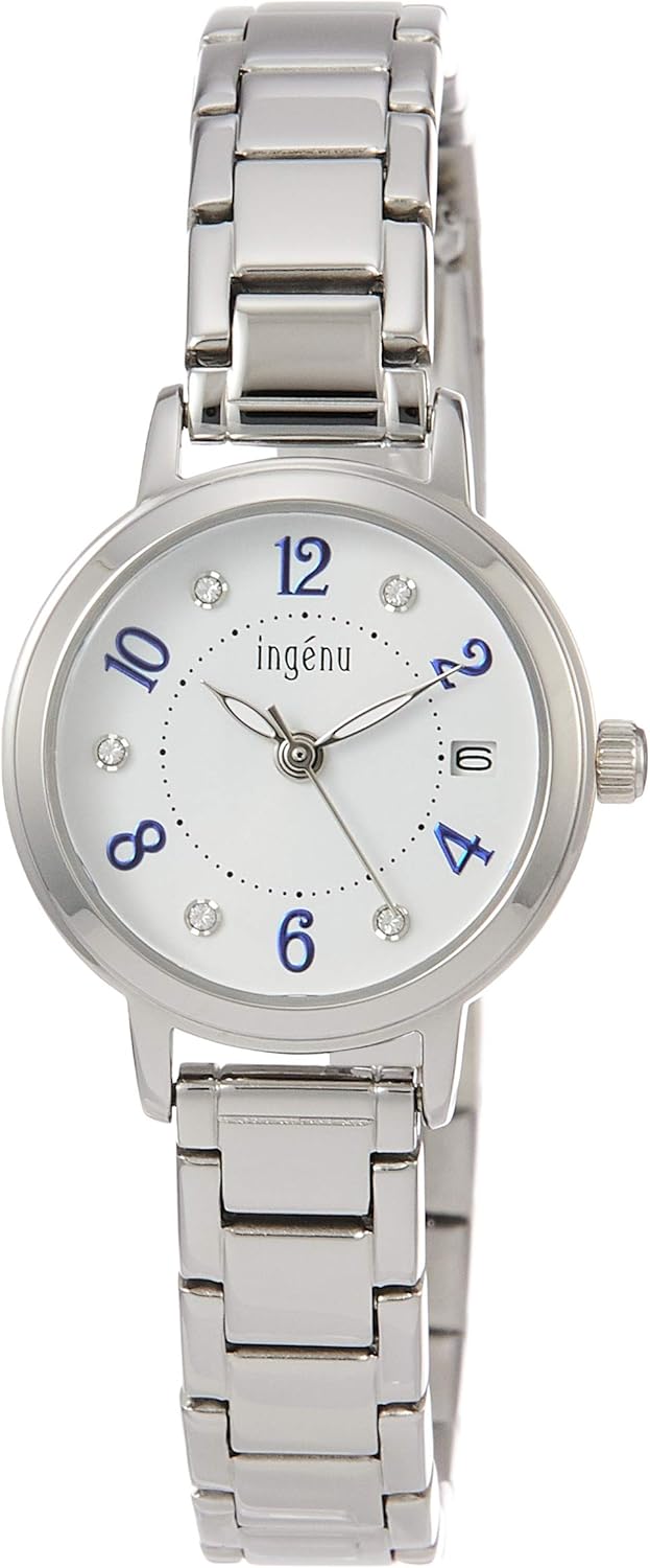 Seiko AHJK444 Women's Watch, Angeline Swarovski, White Dial, Curved Inorganic Glass, Silver, Dial color - white, White Dial Quartz with Swarovski® Watch