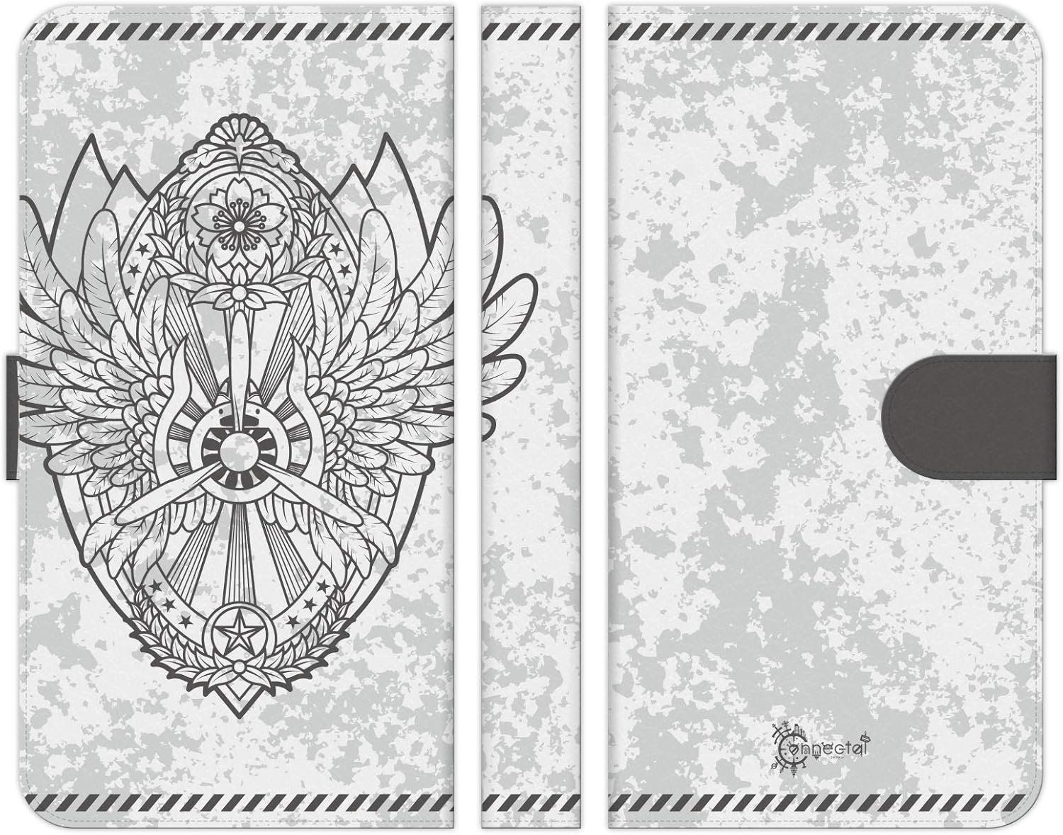 Brains Android One S10 S10-KC Notebook Type Smartphone Case Cover Zero Battles 1-3 Cool Fighter Wings Wings Flower Military Medal Coat of Arms Airplane Zero Fighter Men Women Design Cool Ryo Connectal
