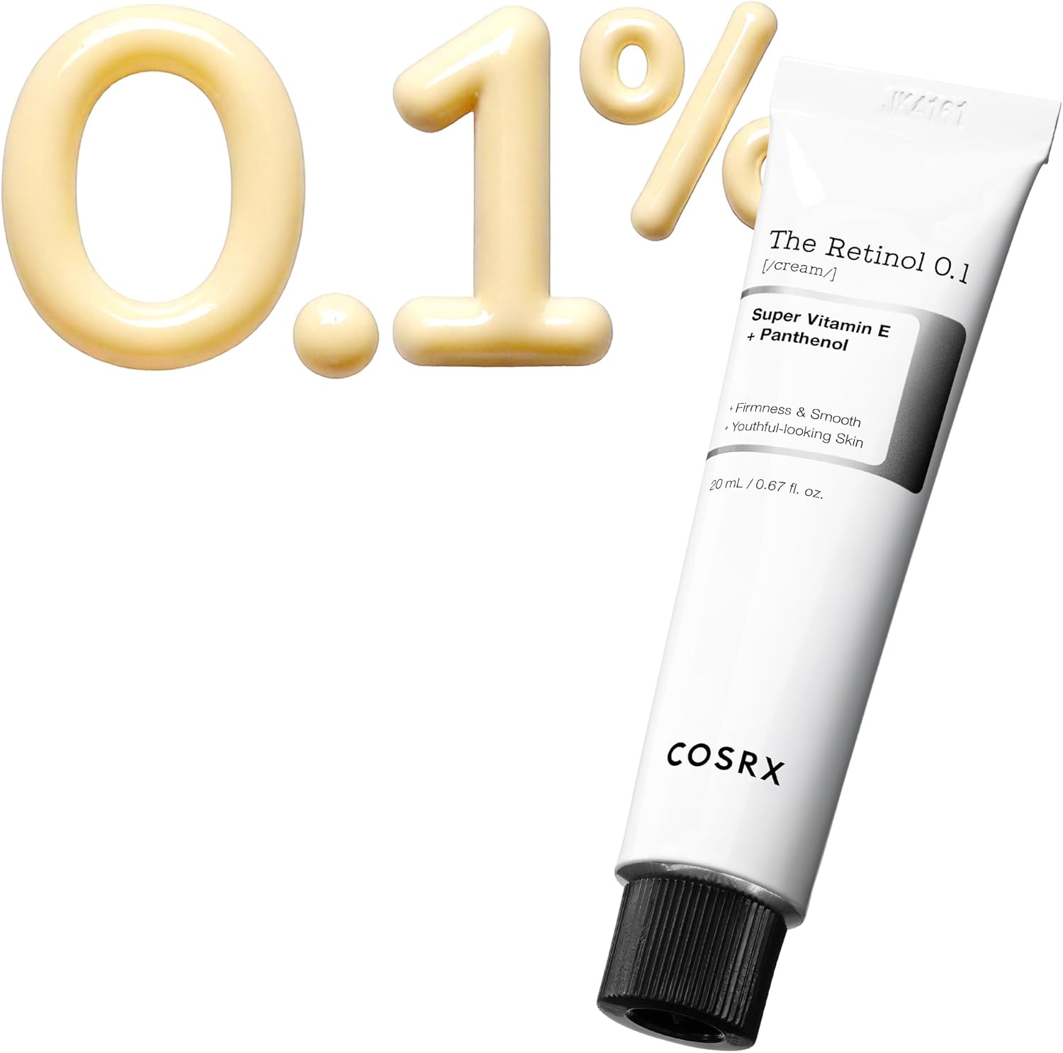 COSRX Retinol 0.1 Cream, 0.7 fl oz (20 ml), Vitamin E, Allantoin, Hyaluronic Acid, Panthenol, Pure Genuine Retinol, Sensitive Skin, Tested for Human Body, Korean Skin Care, Korean Cosmetics