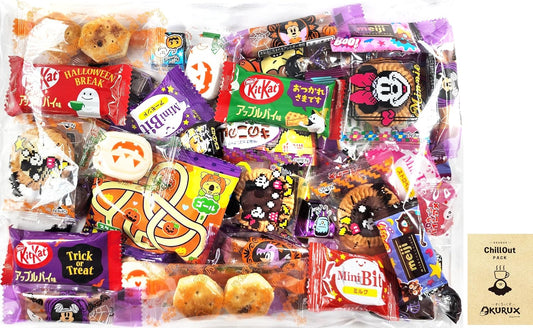 OKURUX Halloween Candy Assortment, Individual Packaging, Variety, Random Assortment Set, Chocolate, Cookies, Biscuits, Pie, Lamune, Candy, Sweets