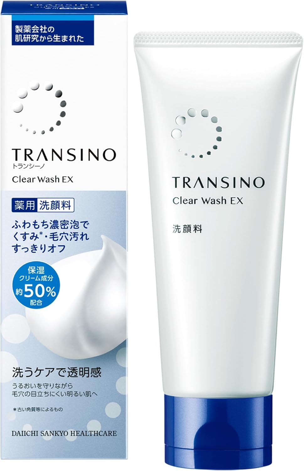 Transcino [Quasi-Drug] Medicated Clear Wash EX 3.5 oz (100 g) Medicated Facial Cleanser Dense Foam, Vitamin C Blending, Stains, Pore Care