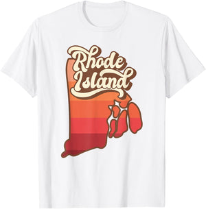 Camiseta retro Rhode Island, Blanco