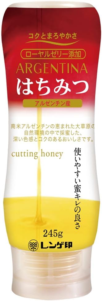 Renge Corporation Japanese Honey, Argentina Royal Jelly Added Honey, 8.6 oz (245 g)