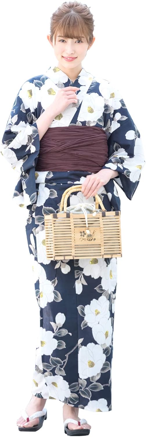 Soubien Women's Yukata, 3-Piece Set, Separate (Yukata/Waistband/Date Tightening), One Size Fits All