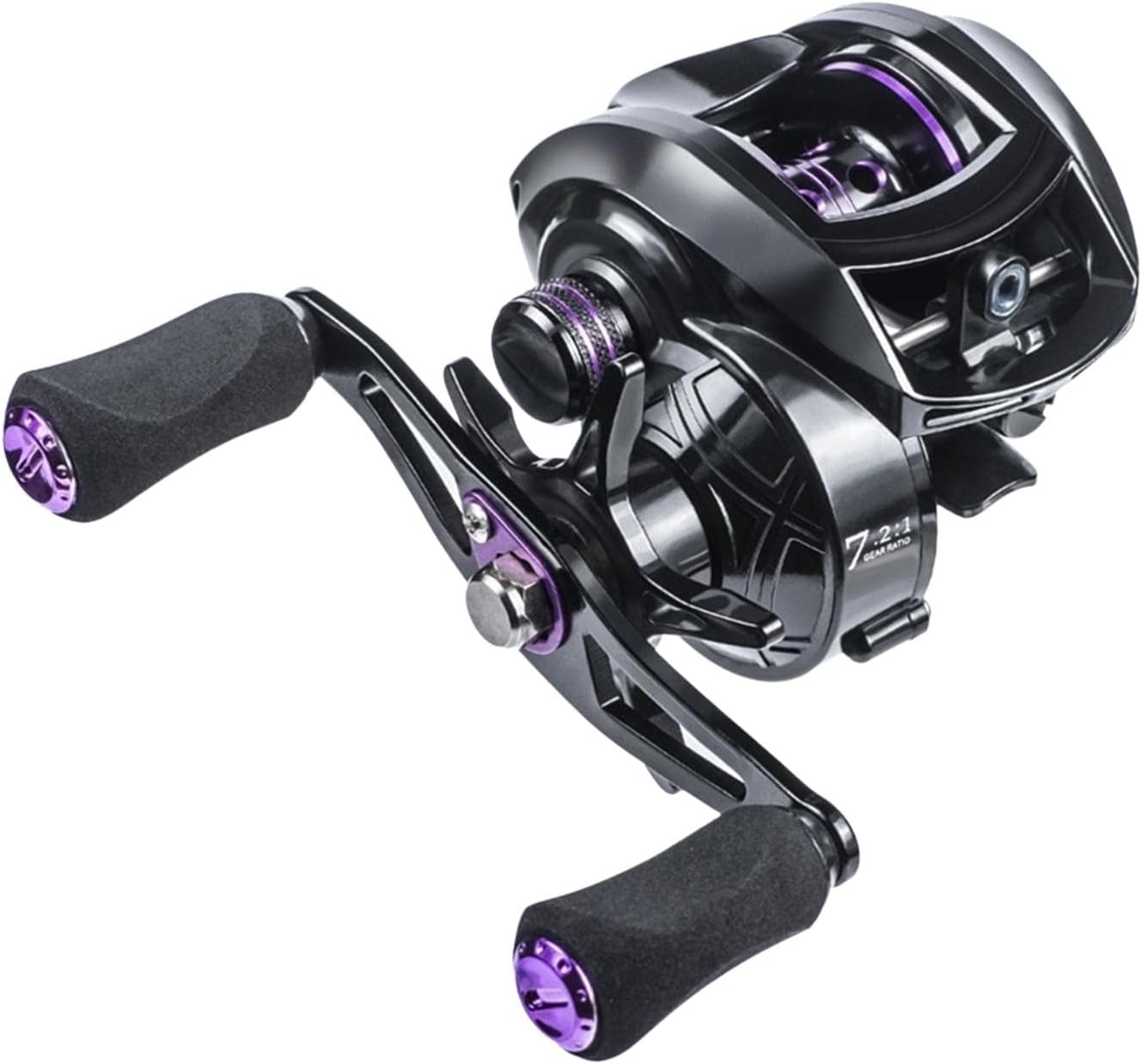 Baitcasting Fishing Reel, Baitcaster - Brake System, 7.2:1 Gear Ratio, 2+1 Stainless Steel Ball Bearings