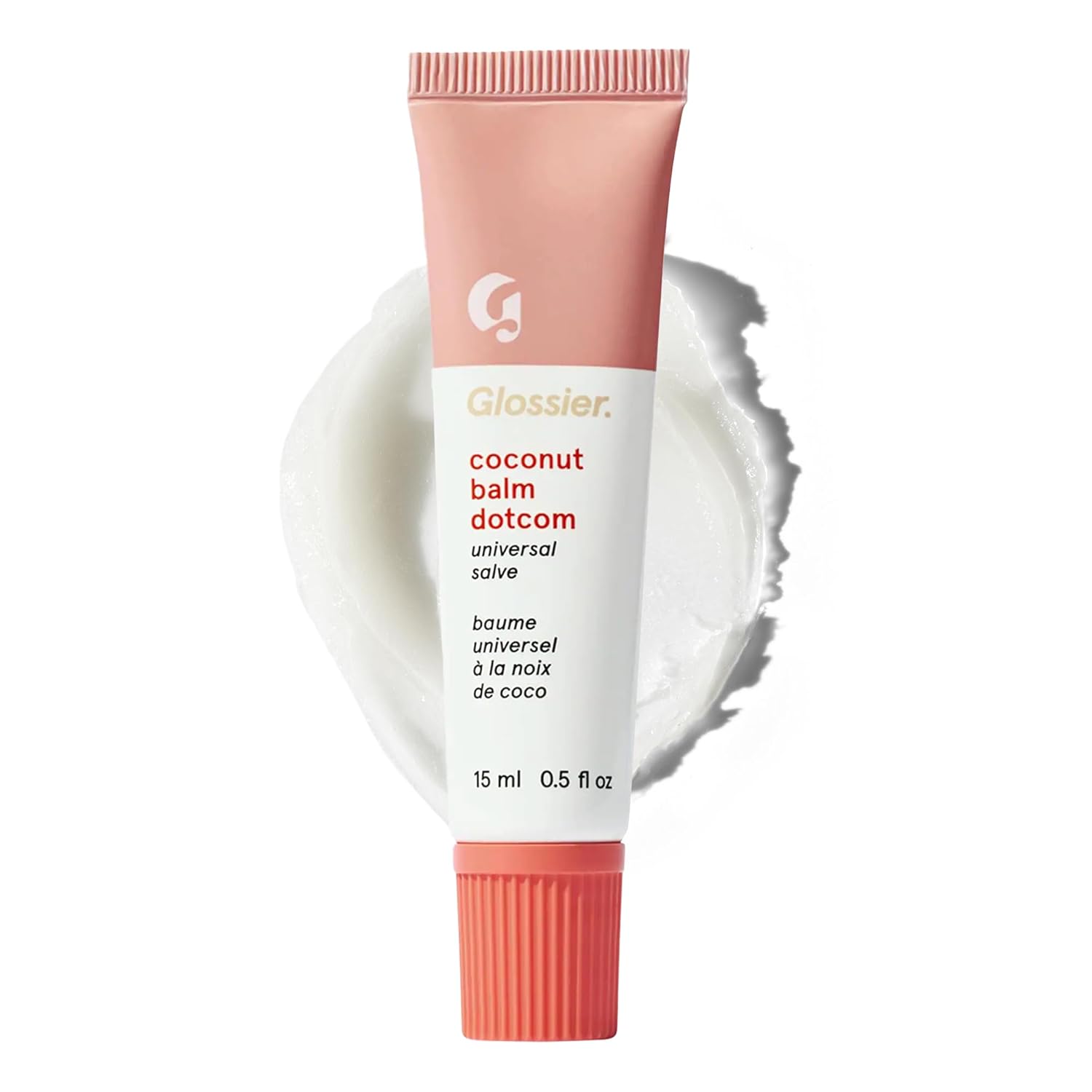 Glossier Balm Dotcom Hydrating Lip Balm - Universal Salve, Up to 12Hr Moisture - Lanolin, Beeswax & Castor Oil for Dry Lips, Cuticles & Skin - Coconut, Clear Untinted, 15ml
