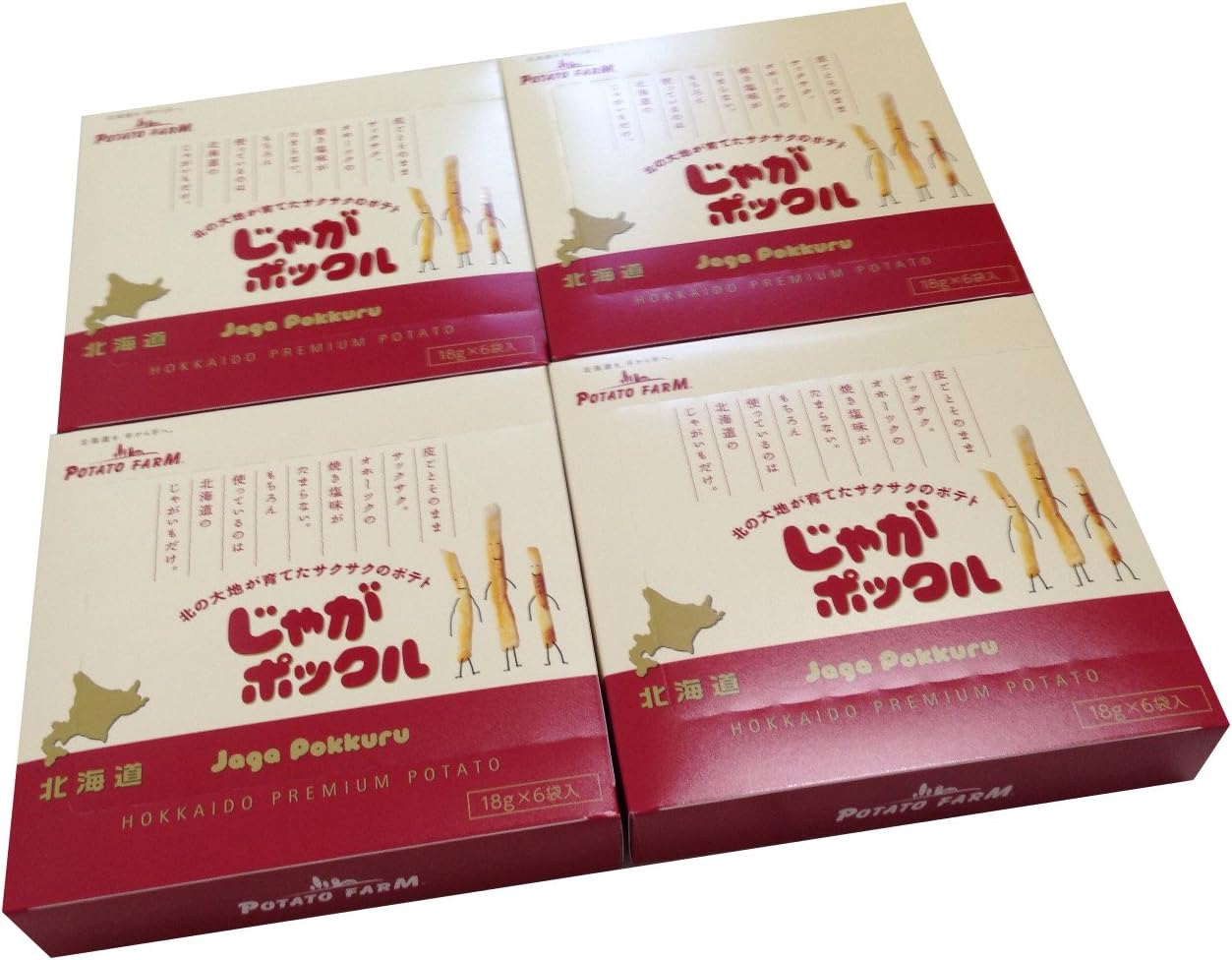 [Hokkaido Limited] Potato Pokle, 6 Bags, 4 Box Set, Potato Farm