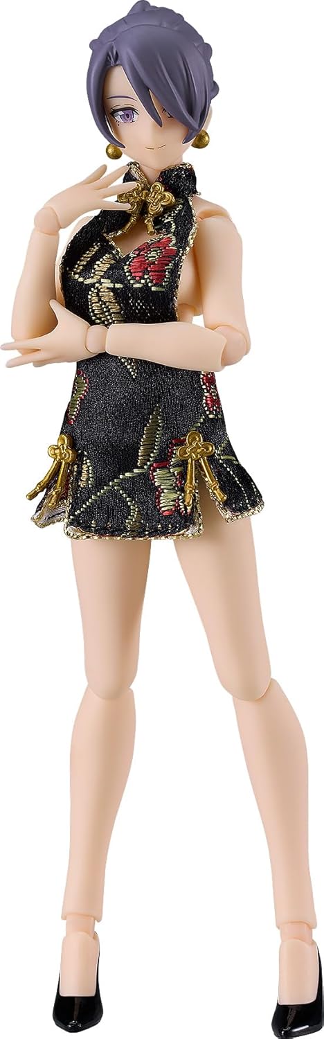 figma Women's Body with Mini Skirt China Dress Corde (Black) Non-Scale Plastic Pre-Painted Action Figure