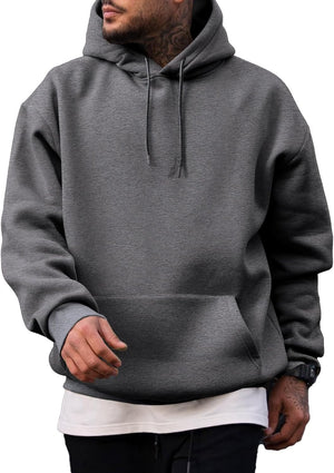 JMIERR - Sudaderas con capucha de manga larga para hombre, estilo casual, con cordón en el cuello, de algodón | Cómodo suéter con forro polar, capucha con cordón ajustable, bolsillo canguro, ajuste regular, lavable a máquina
