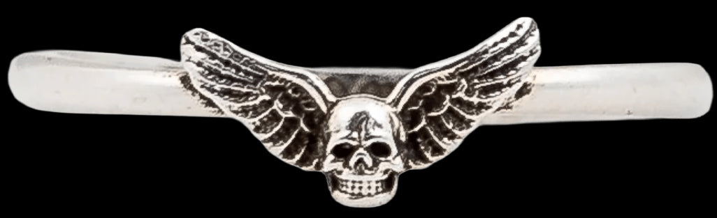 CHROME HEARTS 'FOTI WINGS' SILVER BUBBLEGUM RING