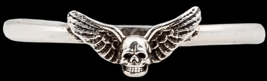 CHROME HEARTS 'FOTI WINGS' SILVER BUBBLEGUM RING