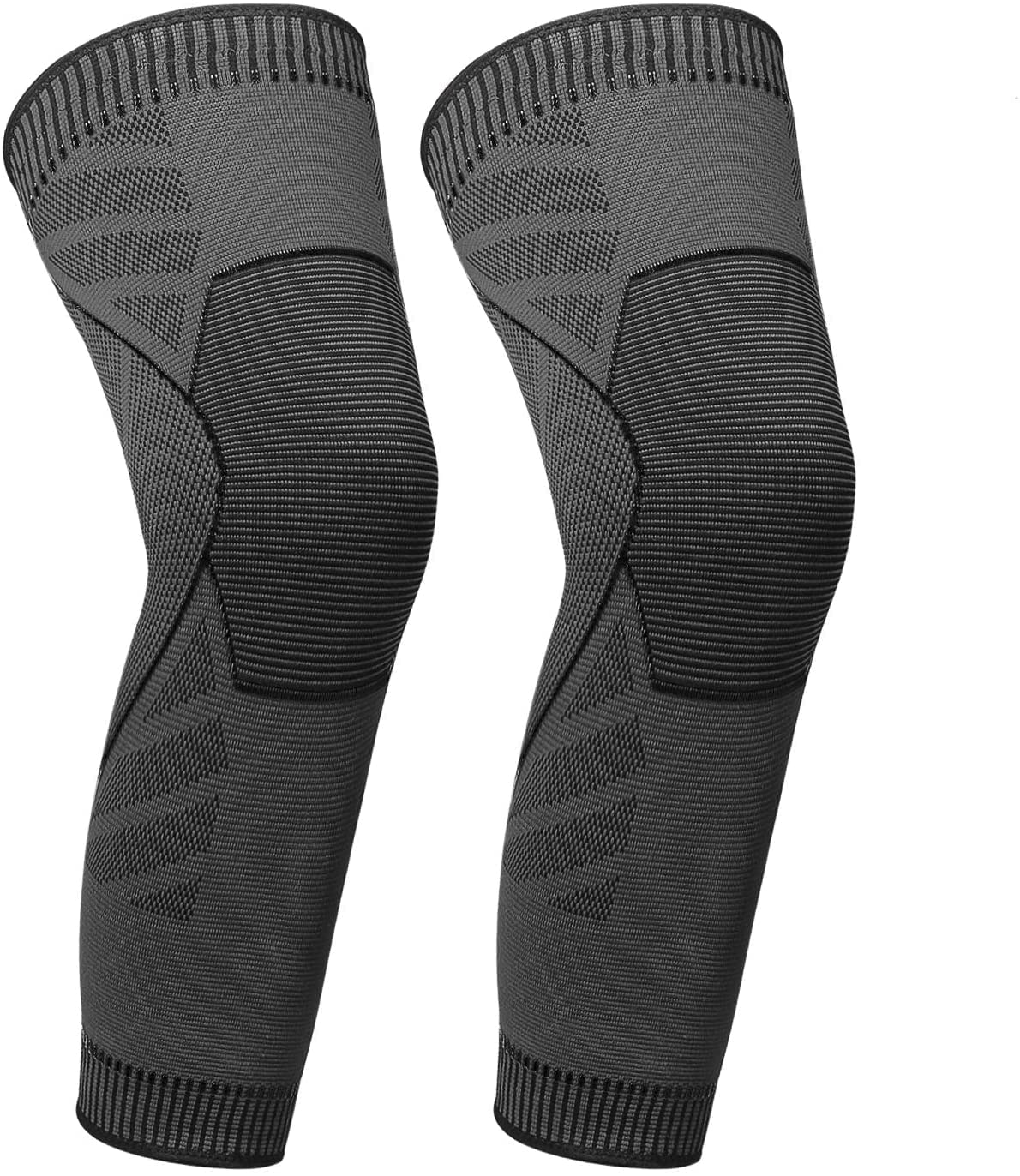 Knee Supporter, Long Compression Leg Sleeves (2 Pieces), Sports, For Both Knees, Suitable for Daily Life, Pain Relief, Anti-Slip, Breathable, Heat Retention, Excellent Elasticity, Unisex