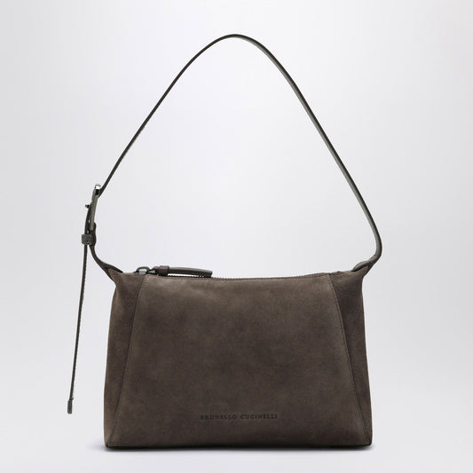 Brunello Cucinelli Brown Suede Bag With Monile - Image 1