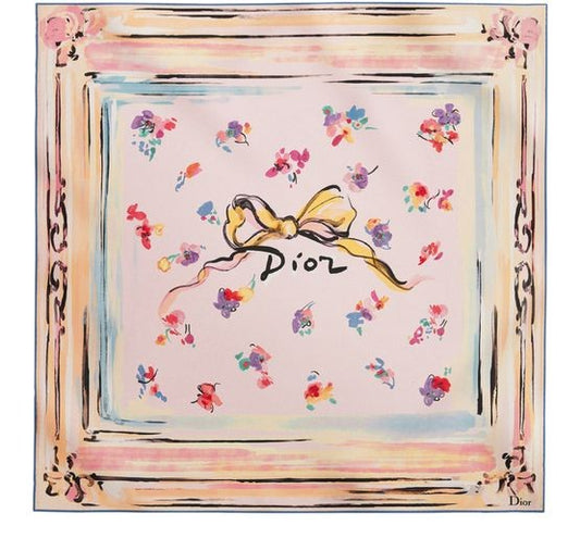 Dioriviera Dior Floral Portrait 70 Square Scarf - Image 1