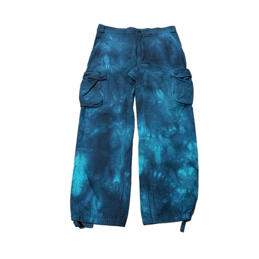 OFF-WHITE 'BLUE' TIE-DYE NYLON LOOSE FIT PANTS