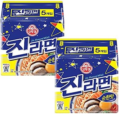 Shin Ramen (Mild), 4.2 oz (120 g) x 10 Bags, Ottogi, Gin Ramen, Sweet Korean Ramen, Korean Food, Instant Ramen
