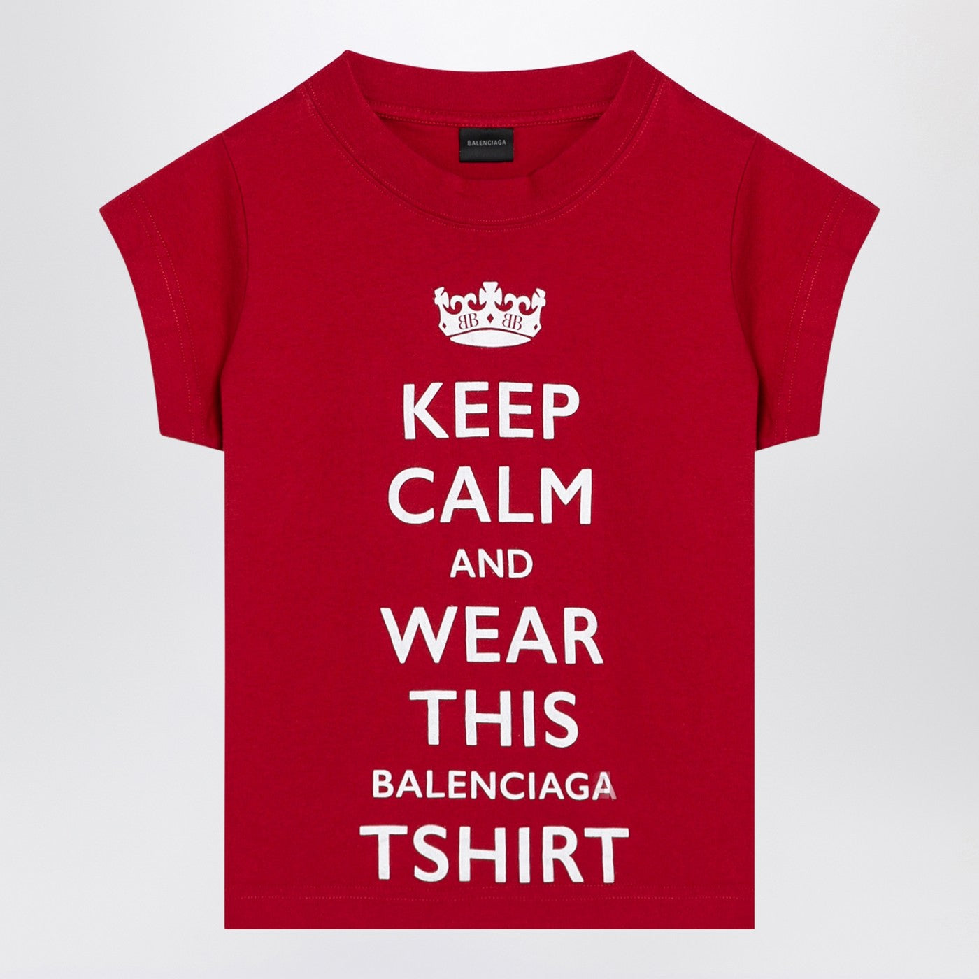 Balenciaga Red Cropped Tシャツを落ち着かせます - Image 1