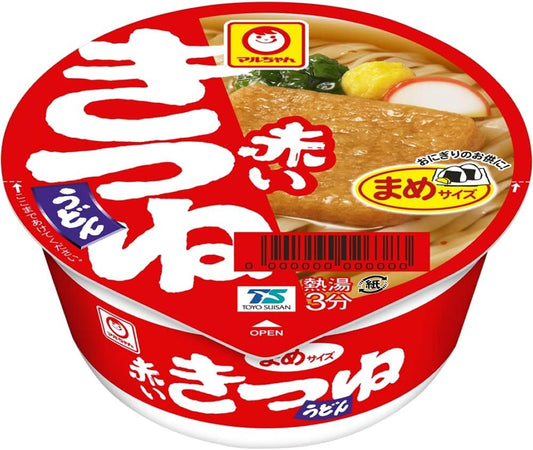Maruchan (マルちゃん) Red Mame Kitsune Udon (41g×12 pieces / Mini Size) Cup Noodles Udon (with Fried Tofu / Kanto-style Dashi) Cup Udon Mame Size Box Purchase Toyosuisan (東洋水産)