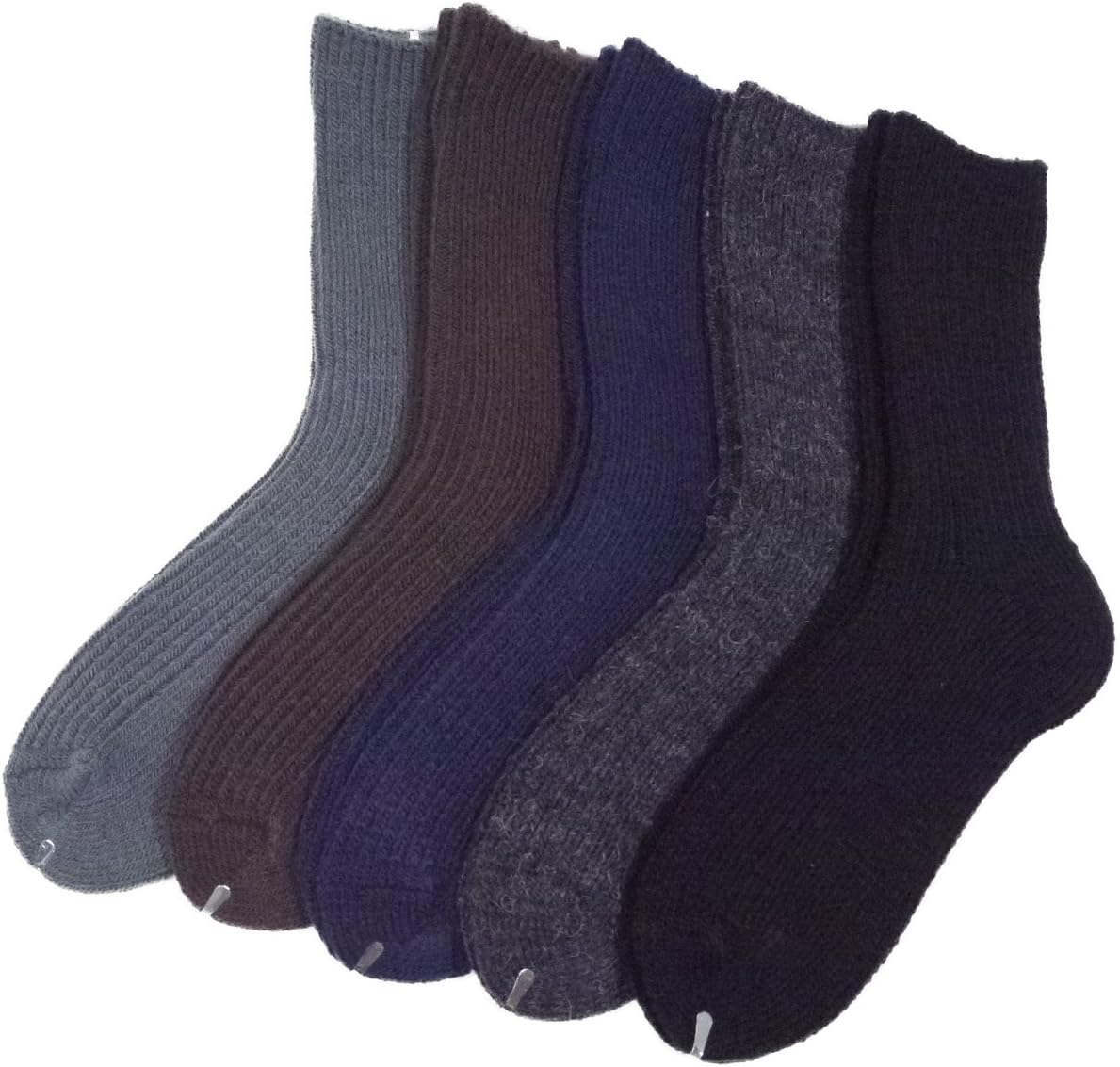 Lemonokoro Men's Warm Socks, Ribbed Pattern, Made in Japan