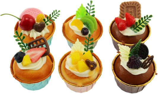Speed mao Real-Like Cute Cupcake Food Sample Food Model 6-Piece Set