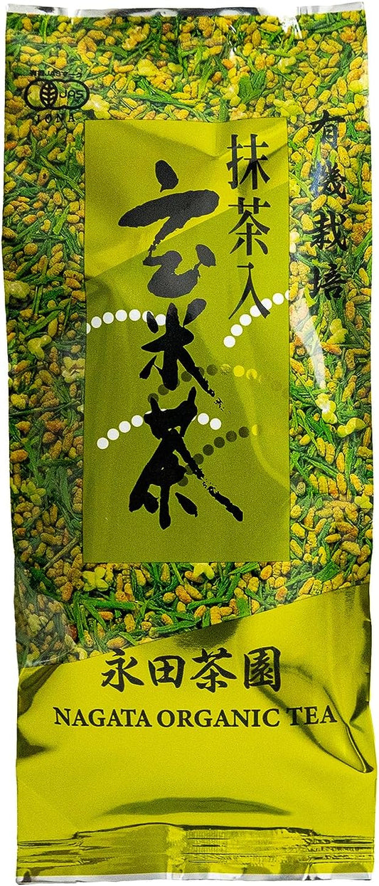 Brown Rice Tea with Matcha, 7.1 oz (200 g), Leaf Organic Tea, 100% Domestic Organic Tea, 50 Years Old, Nagata Tea Garden