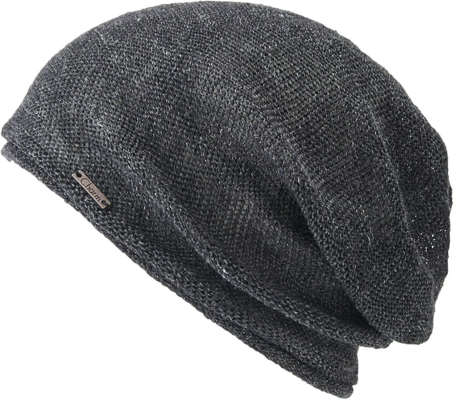 CHARM 100% Hemp, Loose, Non-Sewn, Summer Knit Hat, One Size Fits Most, 5 Colors, Stretch, Cool, Large Sizes