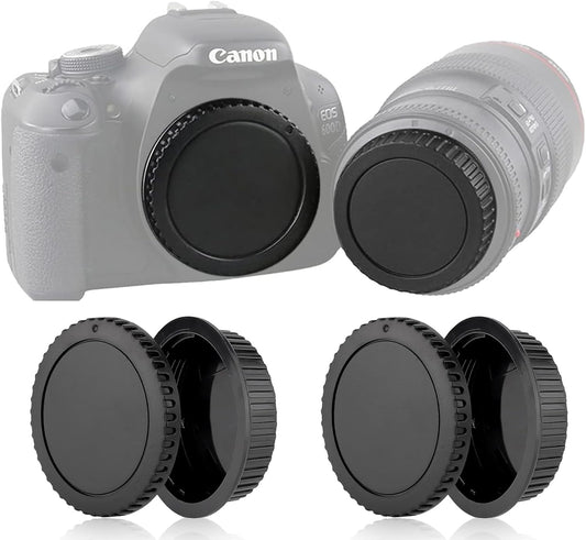 Lens Cap Canon EOS Series Compatible Canon Lens Cap for EF EF-S Mount Lens Rear Cap EOS Kiss Mount Cover EF Camera Body Cap 2pcs EF Rear Lens Cap 2pcs Total 4pcs
