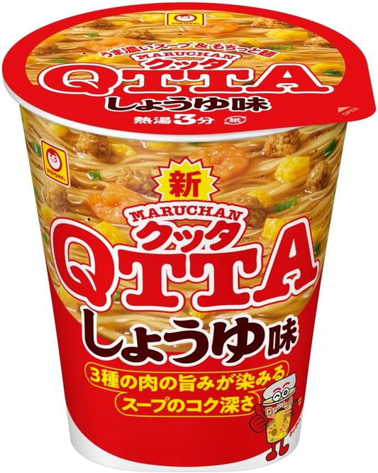 MARUHAN QTTA Soy Sauce Flavor (2.5 oz (74 g) x 12 Pcs/Cup Noodles), Couple Ramen, Instant Ramen, Ramen, Box Buy, Toyo Suisan, Kuta