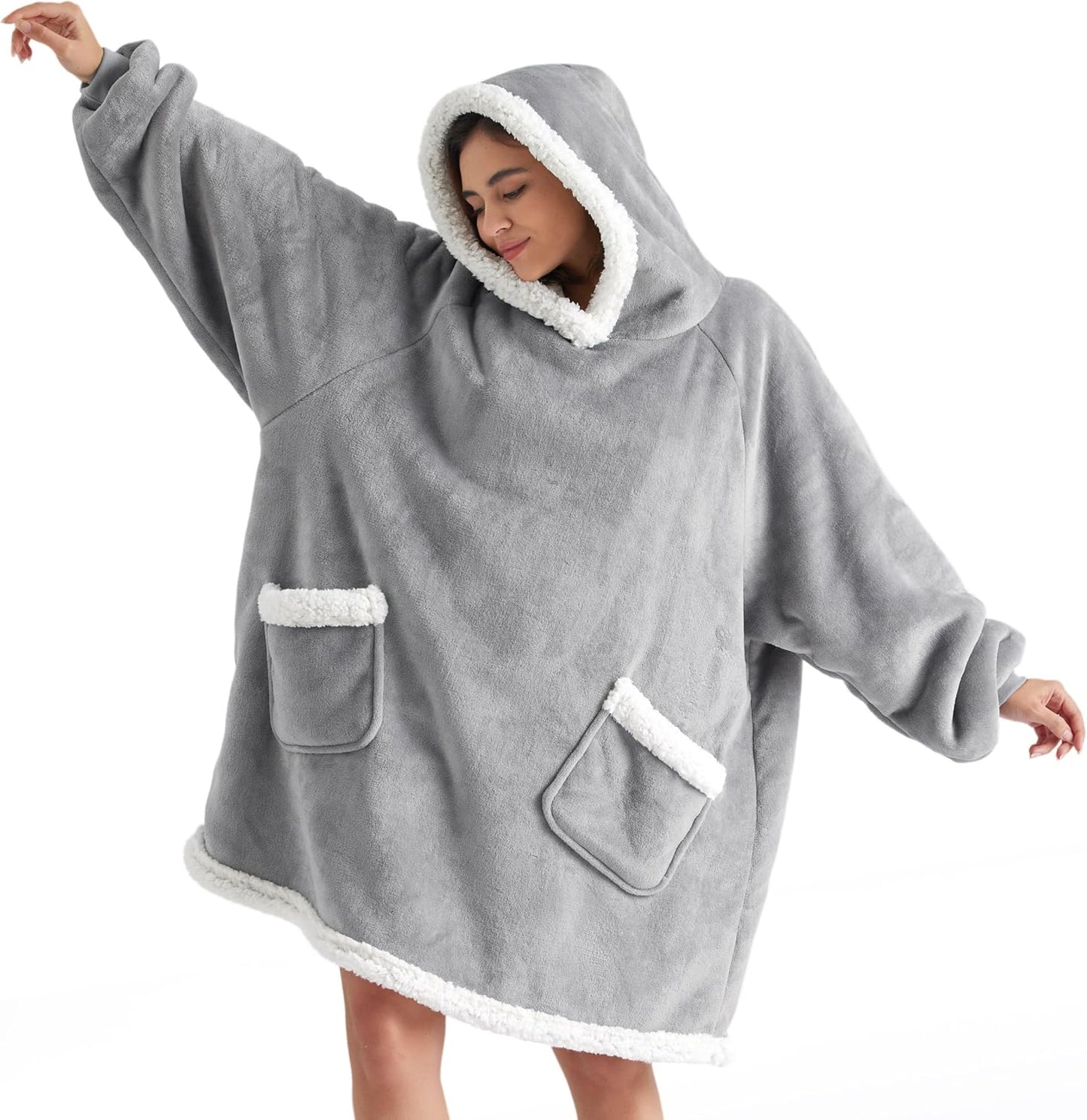 Bedsure - Manta corta de sherpa para llevar puesta