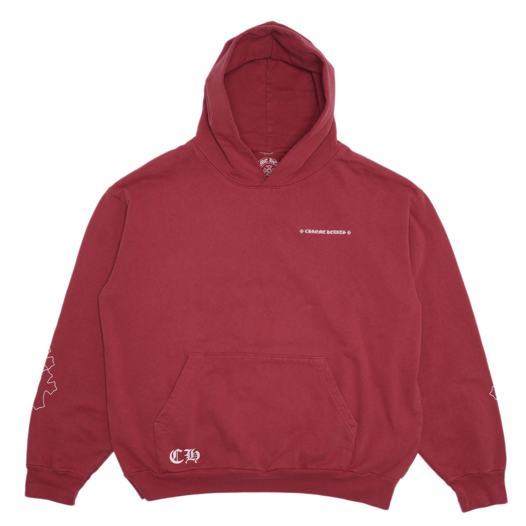 CHROME HEARTS X DRAKE CLB 'WASHED RED' HOODIE