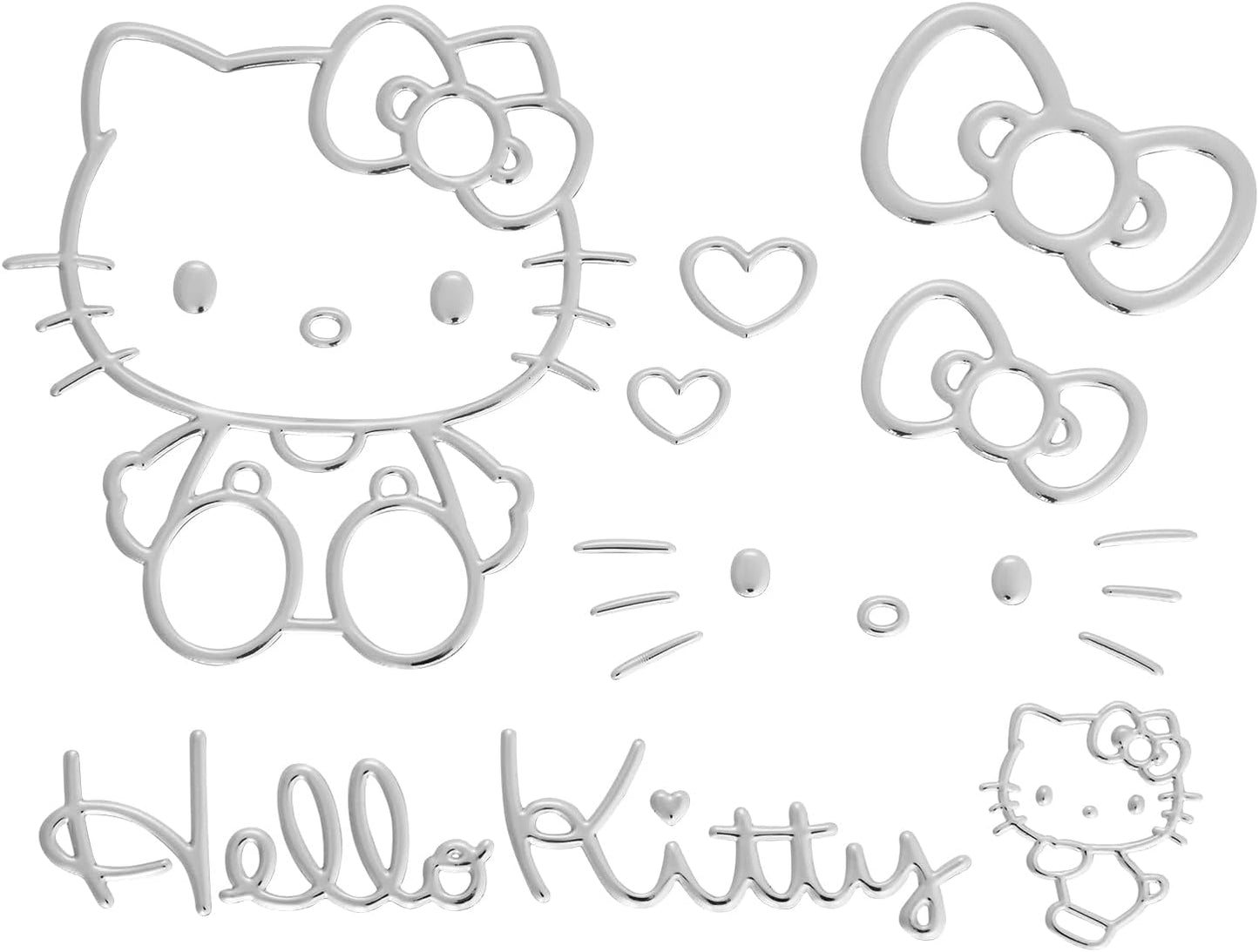 SEIWA 3D Sticker Hello Kitty Sticker Emblem Silver 1 Piece Dress Up KT571 Hello Kitty Official Sanrio Product
