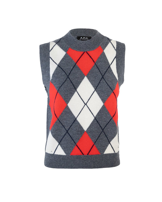 A.p.c. A.P.C. Gilet Piaは無煙炭をヘザーしました - Image 1