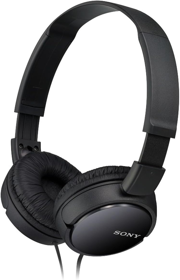 Sony MDR-ZX110 Headphones: Sealed Foldable Black MDR-ZX110 B