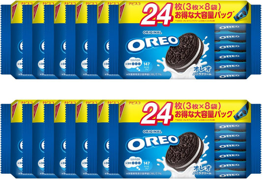 Oreo Family Pack Vanilla Cream 24 pieces (3 x 8 bags) x 12 bags