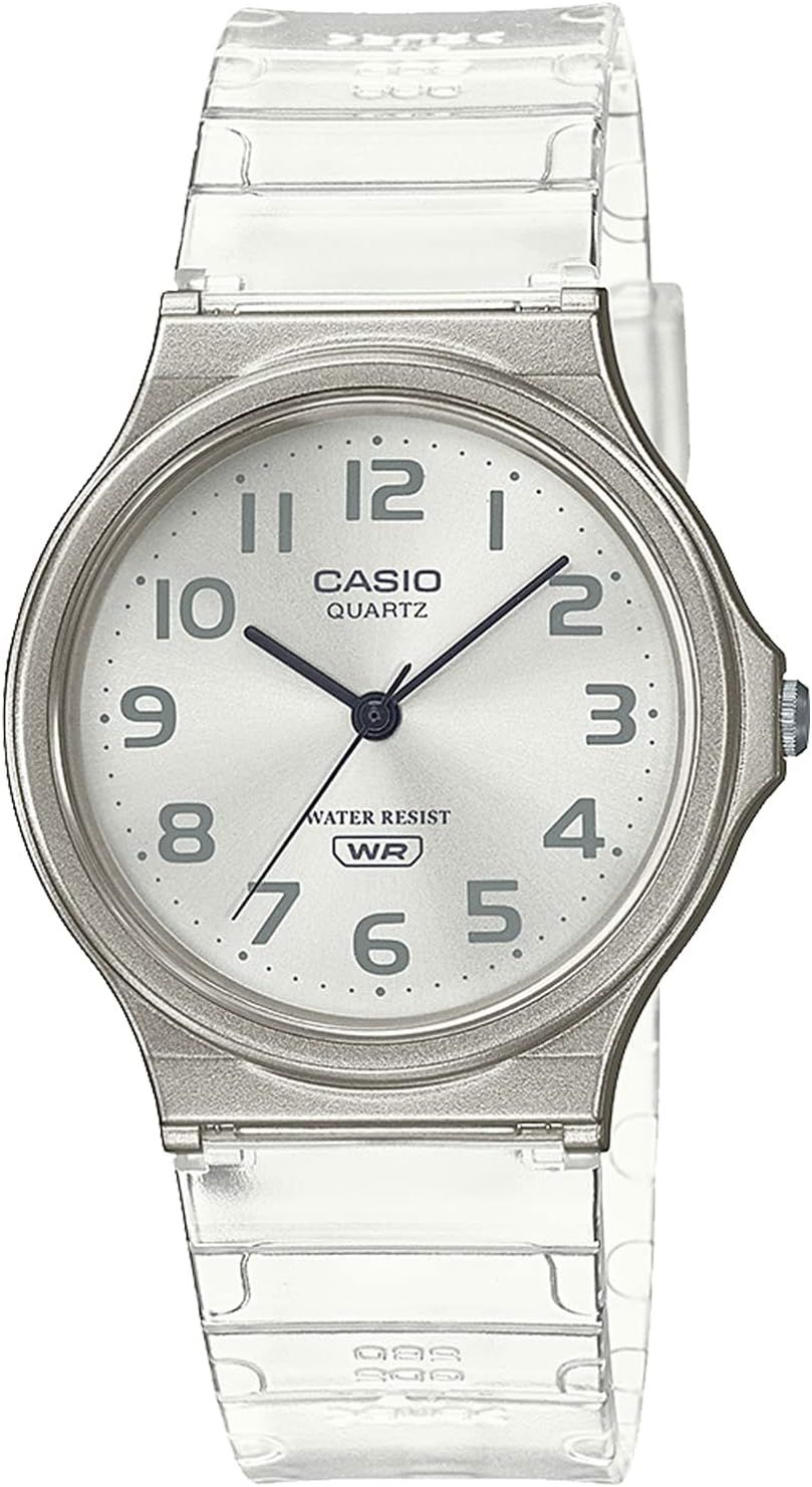 Casio Collection MQ-24 Resin Wristwatch, Clear, clear white, 1 piece, Newest model