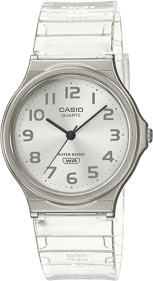 Casio Collection MQ-24 Resin Wristwatch, Clear, clear white, 1 piece, Newest model