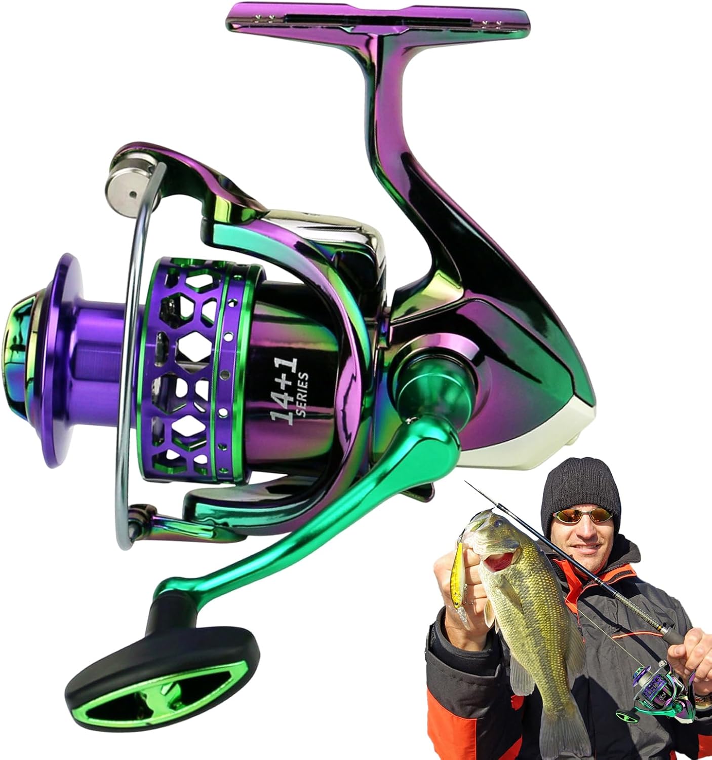 Fishing Reel - Spinning Reel for Coastal Surf Fishing Trout Bass Category Smooth Drag System, Catfish Trout Bass for Adventure Inshore